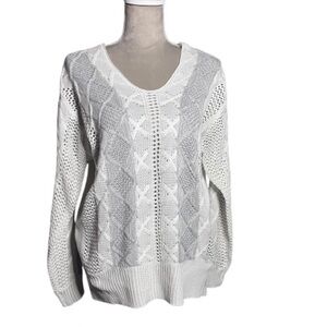 Paper Crane White Crew Neck Sweater